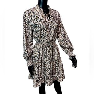 Leopard Print Long Sleeve Dress